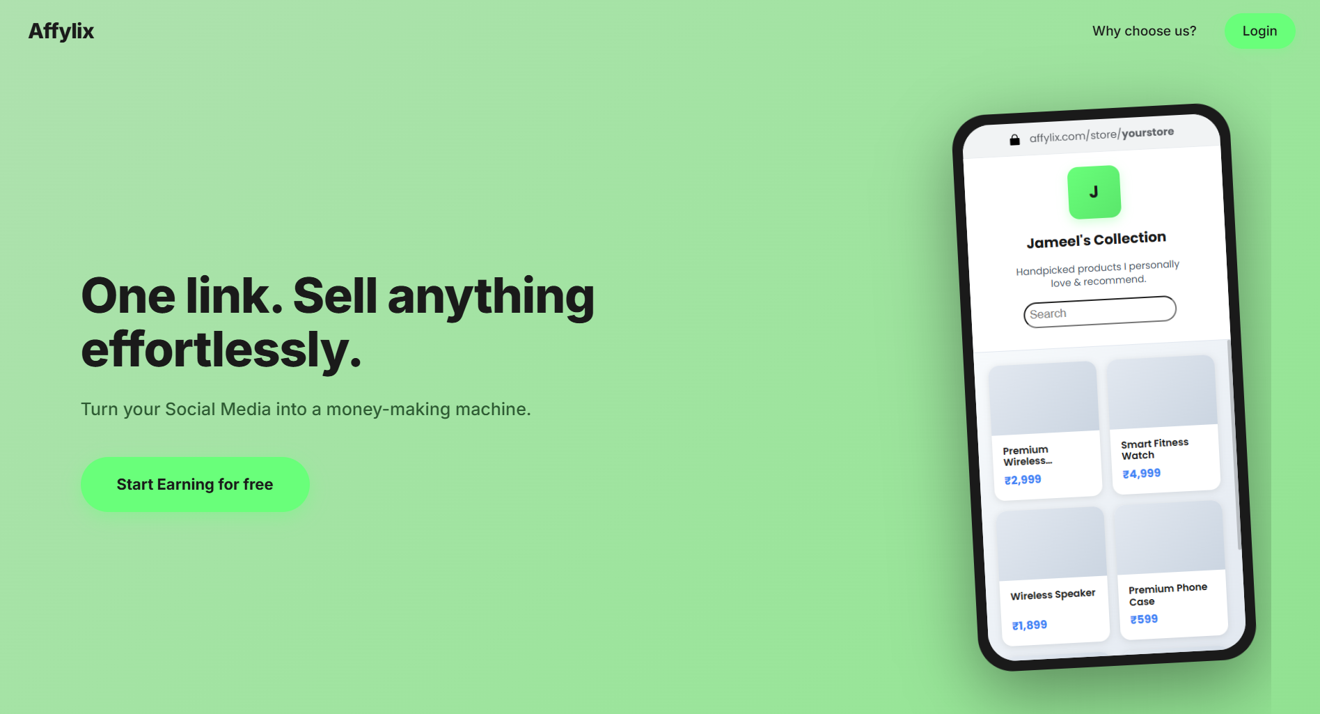 Affylix Store | One Link. Sell Anything Effortlessly.