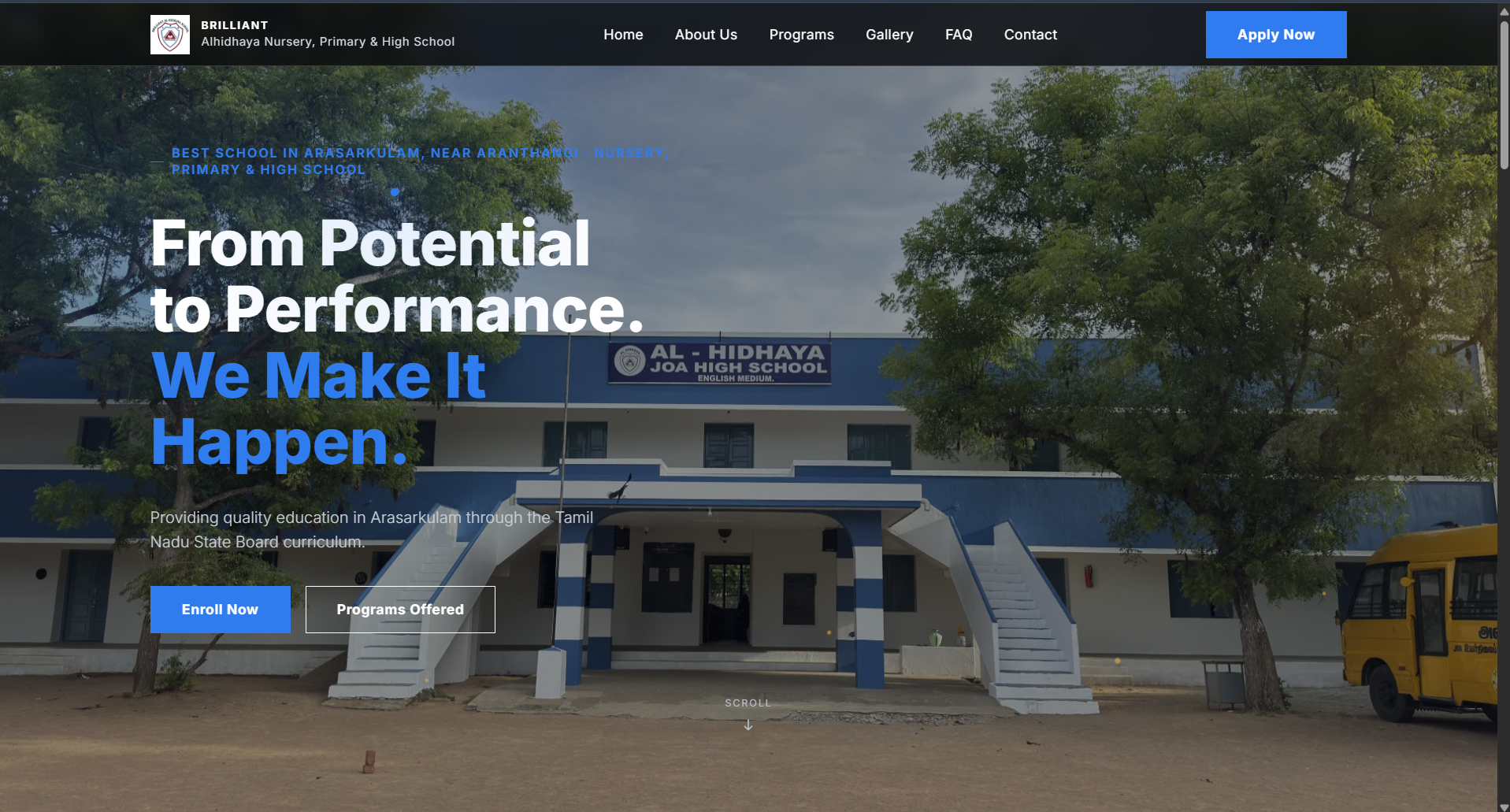 Brilliant Al Hidhaya School | Best School in Arasarukulam